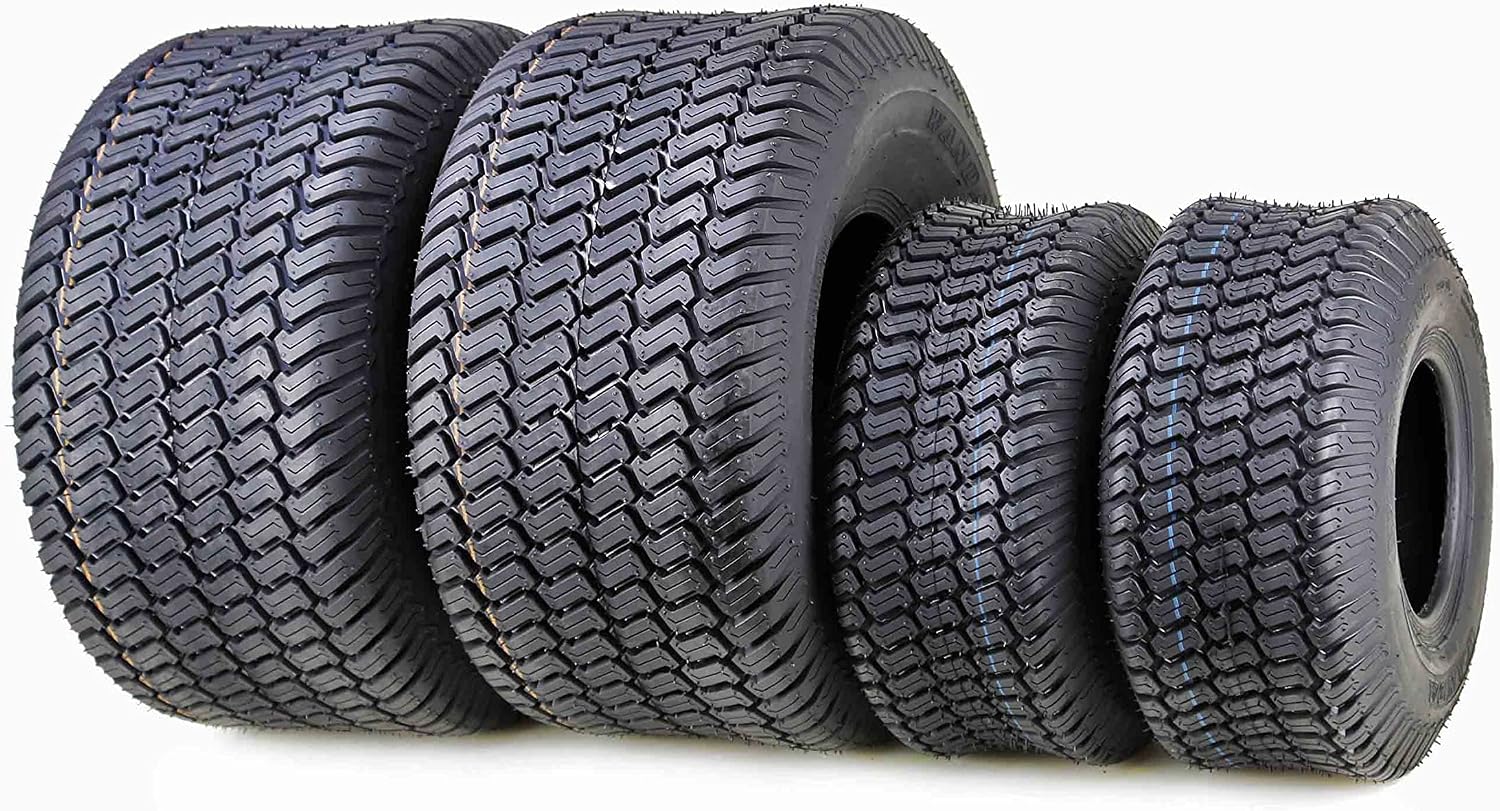 WANDA 4 Pack 15x6-6 & 18x8.5-8 Ride Lawn Mower Turf Tires 4 PR