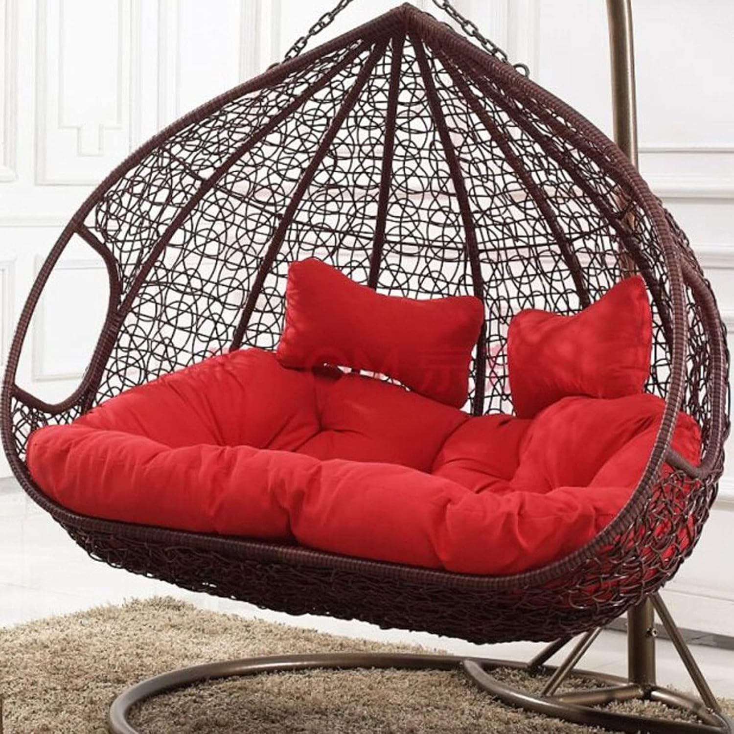 Double Swing Chair Cushion for Hammock Chair - Thick, Washable Hanging Egg Seat Cushion for Two Persons, Perfect for Garden