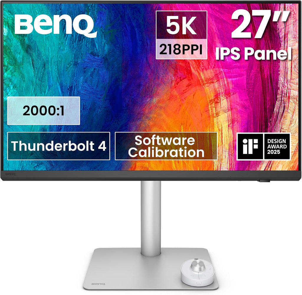 BenQ PD2730S 27' 5K 218 PPI Mac Monitor, 90W Thunderbolt 4, 98% P3, Uniformity, 2000:1 Contrast, Nano Matte Panel, Daisy Chain, KVM, Height Adjustable, for 3D Artists, VFX Animators, Game Designers