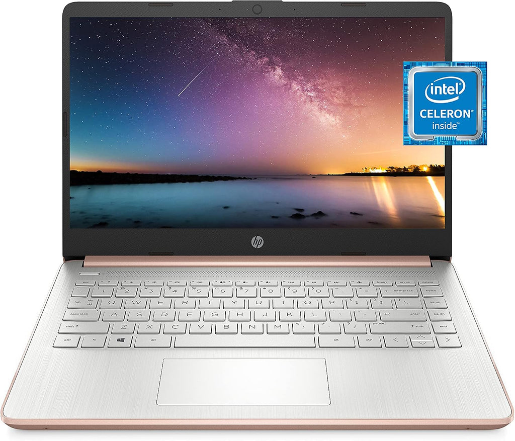 HP 14-dq0030nr 14 Laptop, Intel Celeron N4020, 4 GB RAM, 64 GB Storage, 14-inch Micro-edge HD Display, Windows 11 Home, Thin & Portable, 4K Graphics, One Year of Microsoft 365 (2021, Pale Rose Gold)