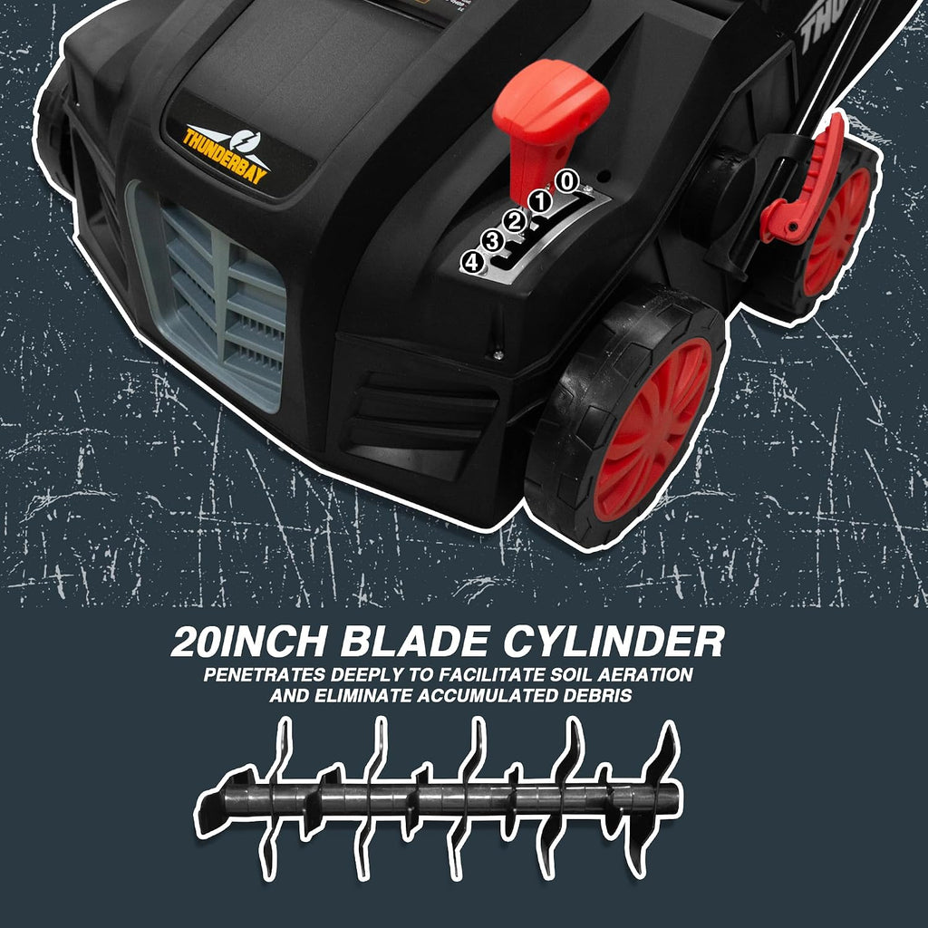 Thunderbay 2-in-1 Electric Dethatcher and Scarifier w/Grass Collection Bag 16-Inch 15-Amp Lawn Mowers Walk-Behind Corded Lawnmower