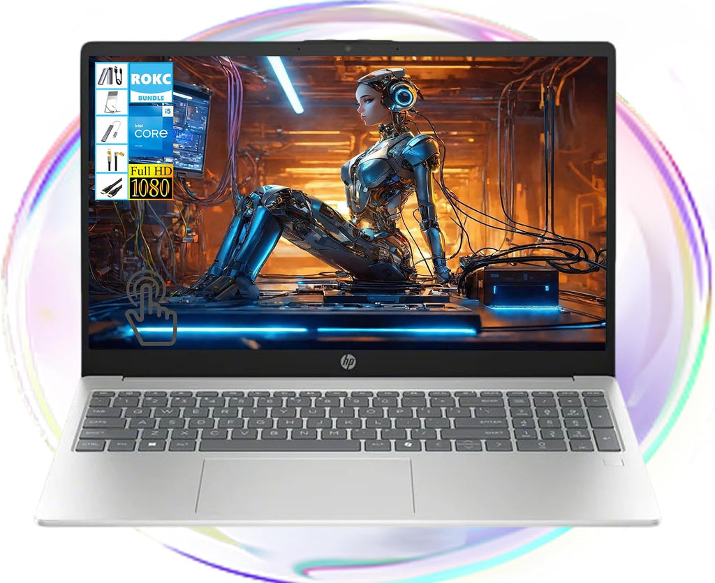 HP Pavilion 15.6' FHD Touch Screen 2025 Upgraded Laptop Computer |Intel Core i5-1334U(10-Core)| 16GB RAM|1TB SSD + 128GB Portable SSD| Webcam| Long-Battery Life| Numeric KB| Windows 11| RK Bundle