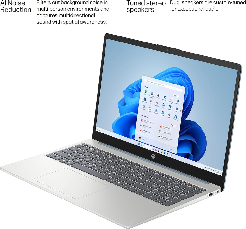HP 15.6' Touchscreen Laptop Computer for Business Home, 8GB DDR4 RAM, 256GB PCIe SSD, Intel Processor Octa-Core, FHD, WiFi 6, Bluetooth 5.4, Numeric Keypad, Moonlight Blue, Windows 11 Home, USB C Hub