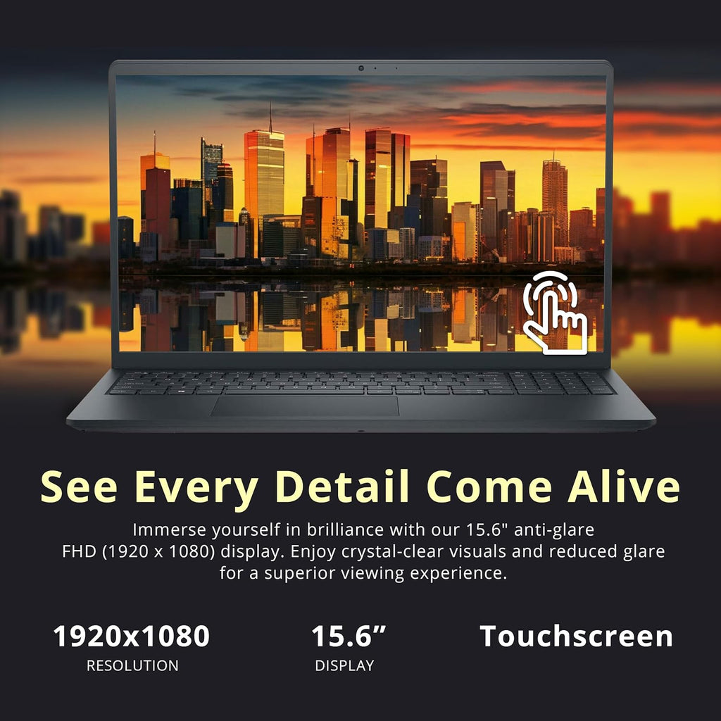 Dell Inspiron 15.6' FHD Touchscreen Laptop, Intel Core i7-1355U, 32GB RAM, 1.28TB Storage (1TB SSD + 288GB Docking Station Set), Wi-Fi 6, Backlit Keyboard, Fingerprint Reader, Windows 11, Black