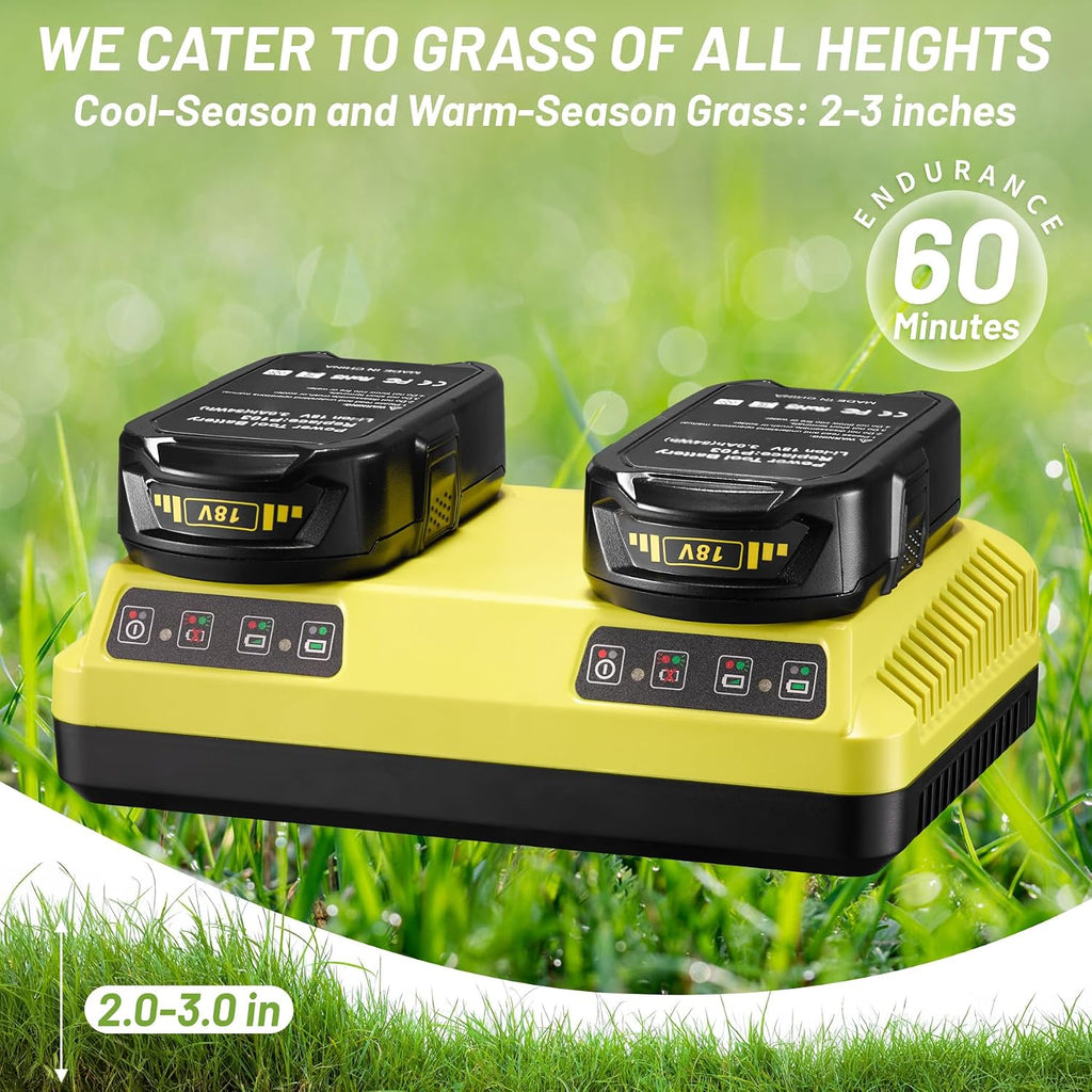 Remote Control Lawn Mower - Battery Powered Rc Lawn Mower, Cut Height 2.0'-3.0', 40% Slope, Remote Control with Adjustable Speeds, 100% Electric All-Wheel Drive