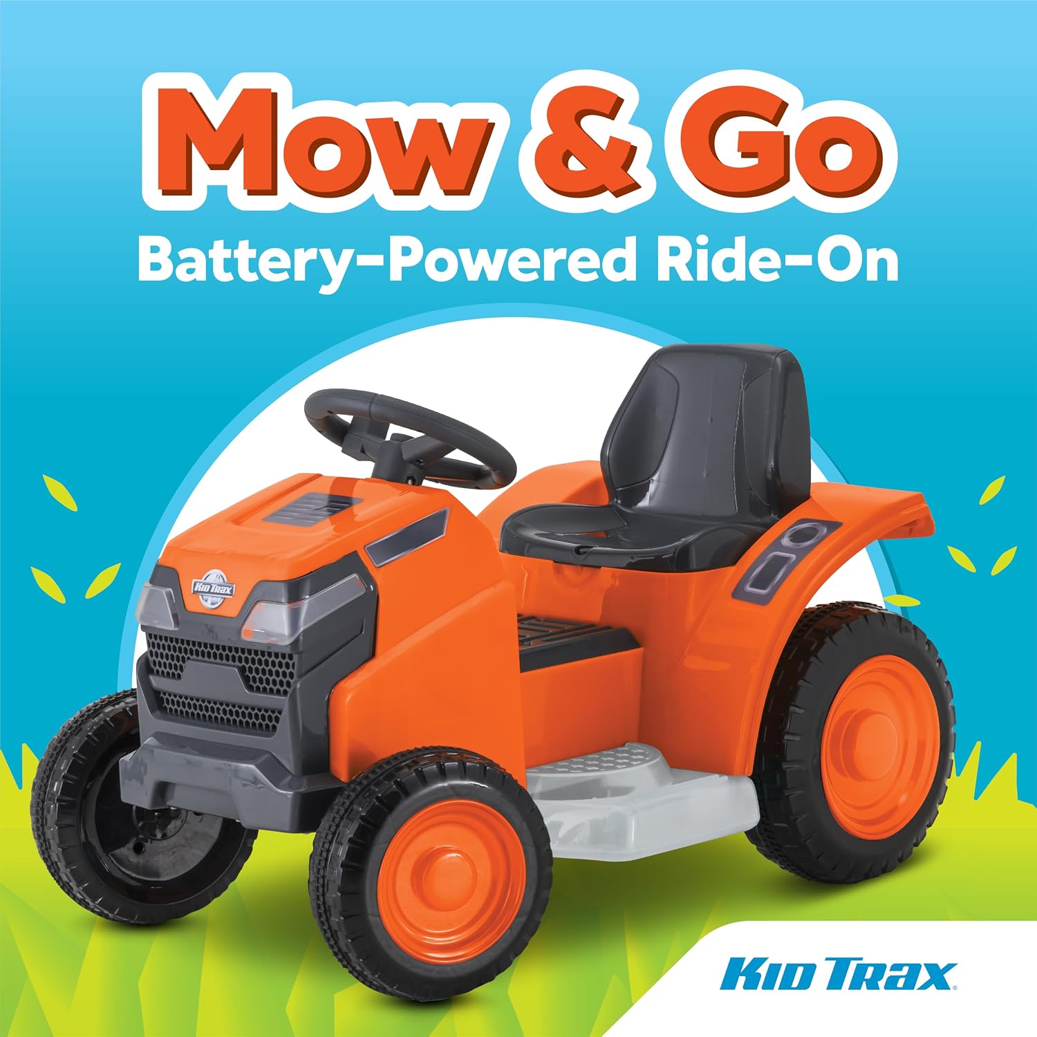 Kid Trax 6V Mow and Go Ride On Lawn Mower - Electric Cars for Kids, Toddler Outdoor Toys, Toddler Car, Kids Ride On Toys, Easy Drive, Durable, Ages 18-30 Months, Max Weight 44 lbs. 1.5 MPH