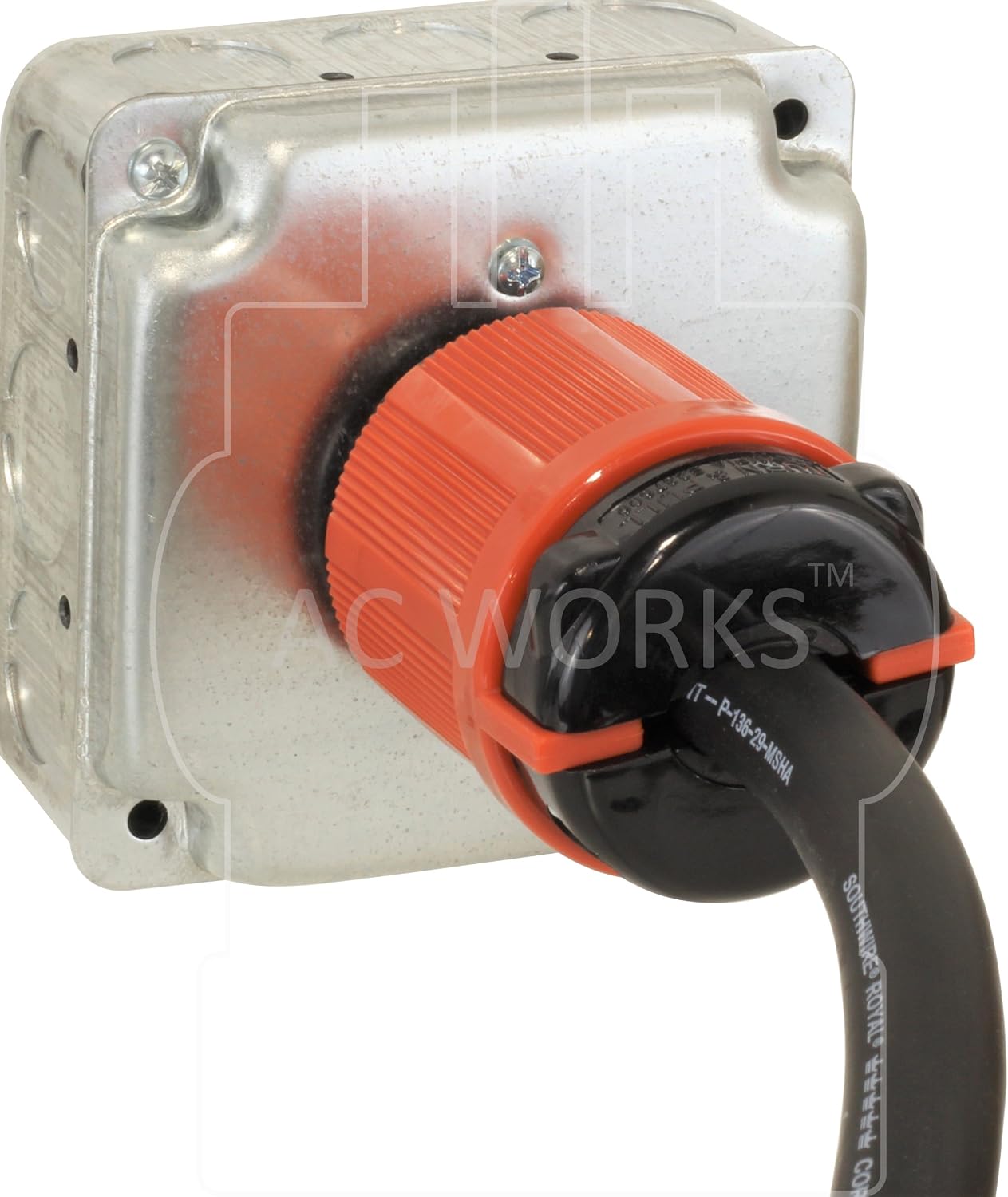 AC WORKS [L530PR] SOOW 10/3 3-Prong NEMA L5-30 30Amp 125Volt Generator Rubber Locking Extension Cord (75FT)