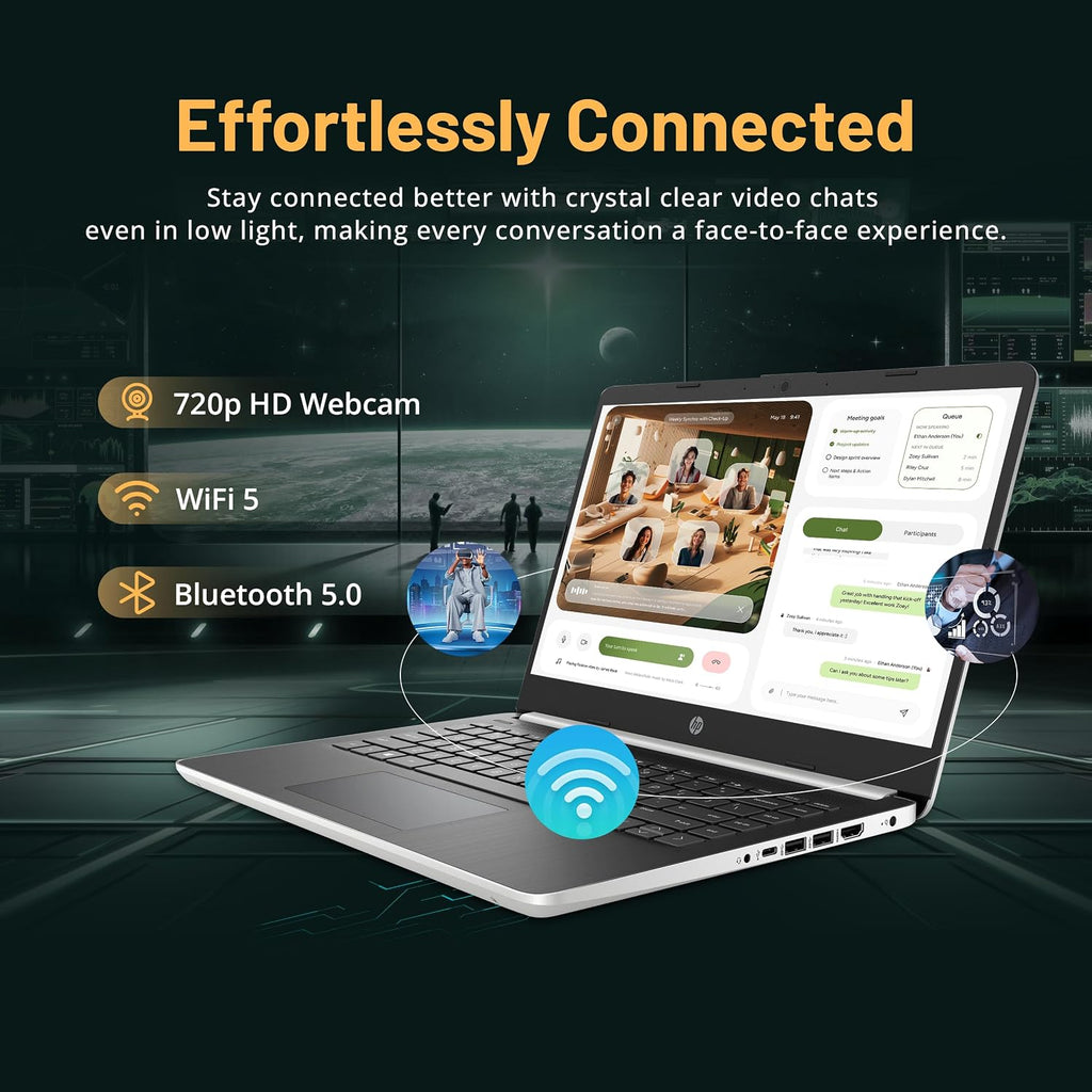 HP 14'' FHD Laptop, Intel Pentium Silver N5000, 4GB DDR4 RAM, 224GB Storage(64GB eMMC + 160GB Docking Station Set), Intel UHD Graphics, Wi-Fi 5, 720p Webcam, Windows 10 S, Silver