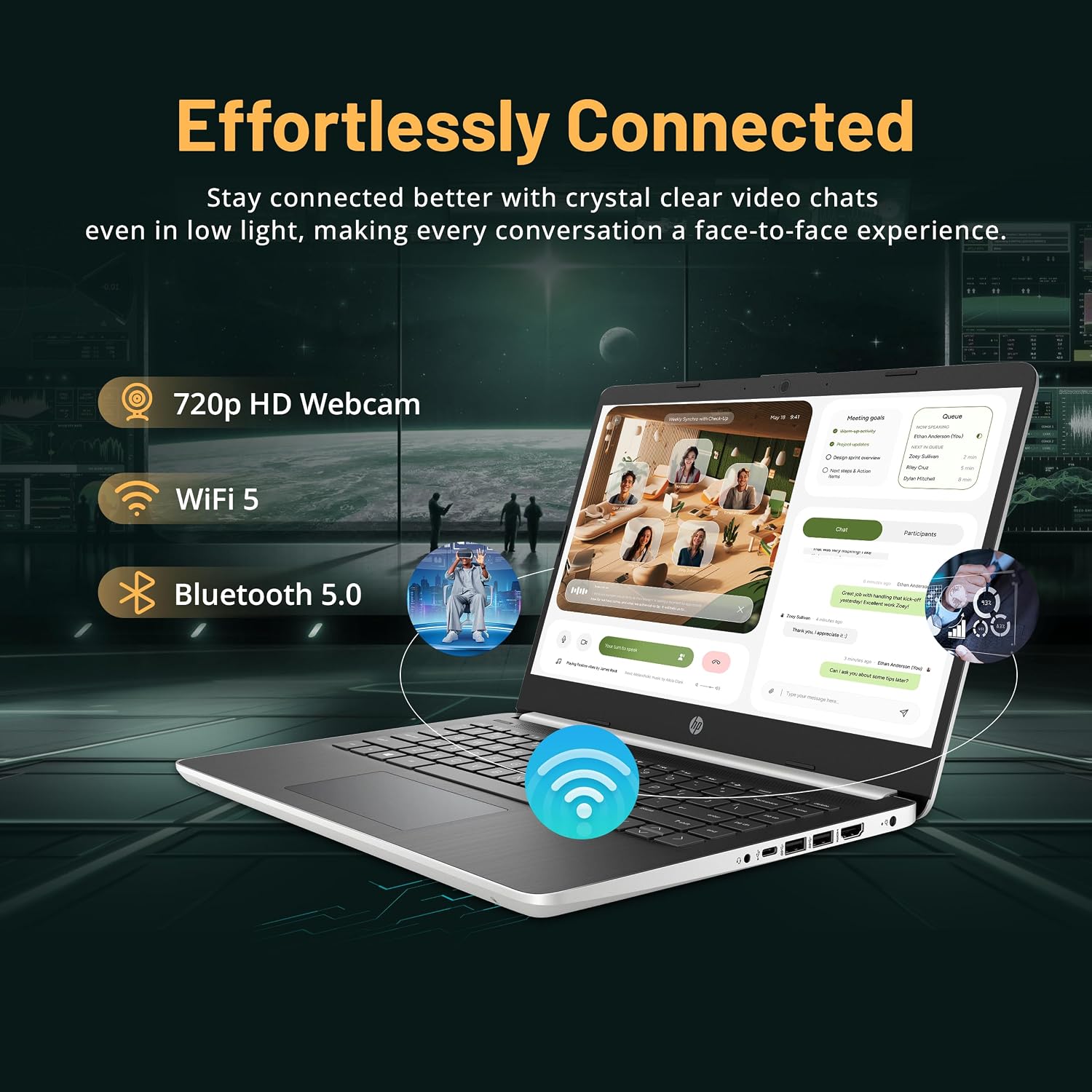 HP 14'' FHD Laptop, Intel Pentium Silver N5000, 4GB DDR4 RAM, 224GB Storage(64GB eMMC + 160GB Docking Station Set), Intel UHD Graphics, Wi-Fi 5, 720p Webcam, Windows 10 S, Silver