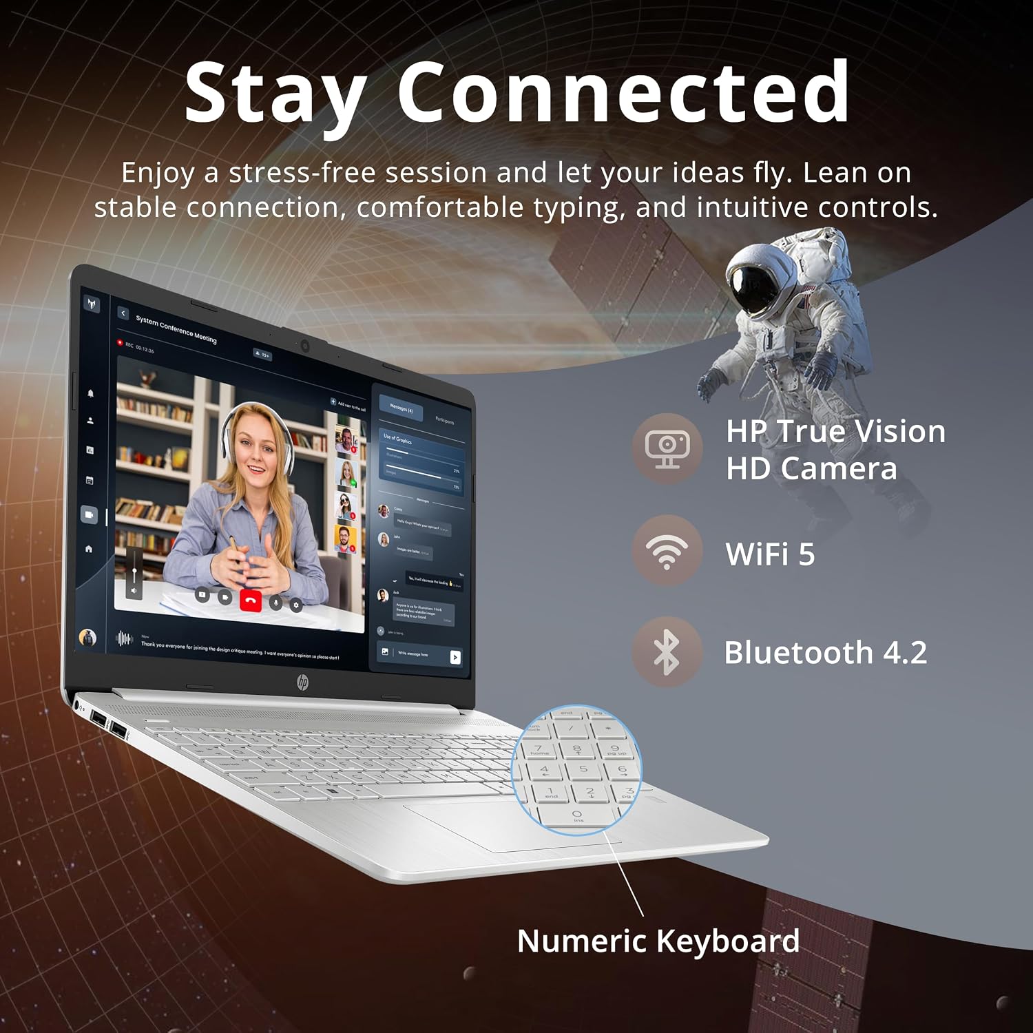 HP 15.6' FHD Touchscreen Business Laptop, Intel i7-1255U, 16GB RAM, 512GB PCIe SSD, Intel Iris Xe Graphics, Num Pad, Webcam, Windows 11 Pro, Natural Silver, 32GB Hotface USB Card