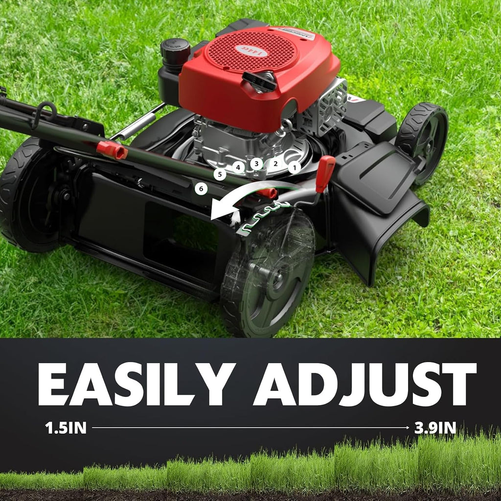 AMERISUN Gas Lawn Mower, 21' with 144cc 4-Cycle OHV Engine 2-in-1 Walk-Behind Gas Push Lawn Mower (AV8621C1)