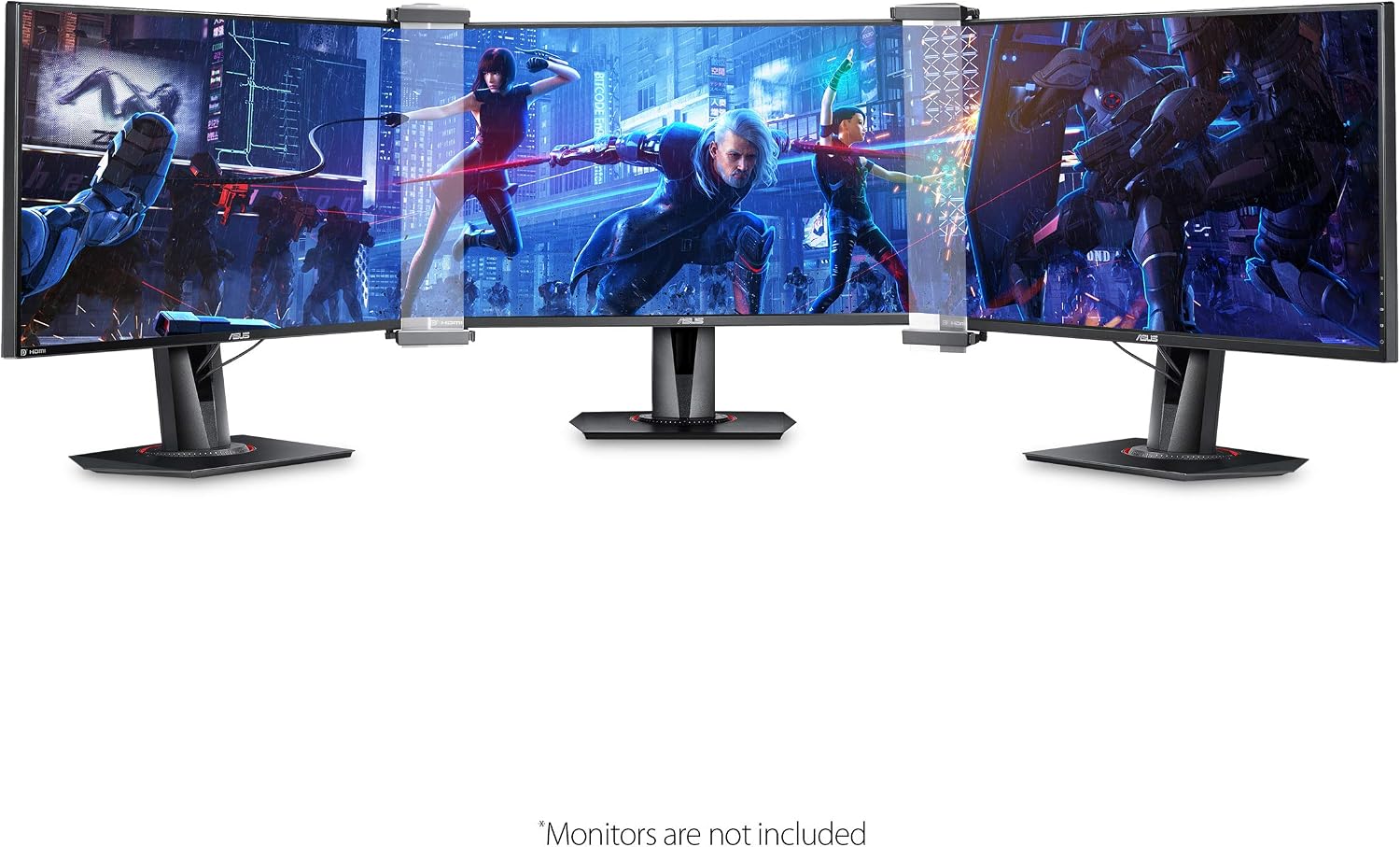 ASUS ABF01 ROG Bezel-Free Kit Universal Multi-Monitor Setup with Optical Micro-Structures Easy Assembly, Clear, (Set of 2)