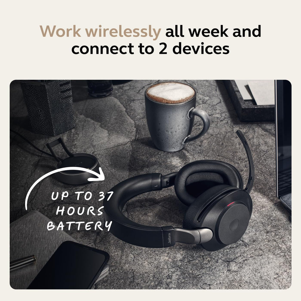 Jabra Evolve2 85 - USB-C MS Teams Stereo - Black Wireless Headset/Music Headphones Black