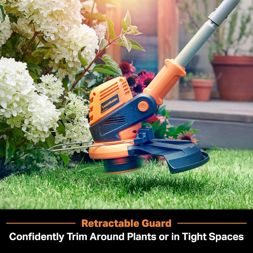 LawnMaster OcuMow Robot Lawn Mower with Cordless 24V MAX 10' Grass Trimmer Combo Kit Perimeter Wire Free for Small Yards 2000-4000 Square Feet Optical Navigation Automatic Obstacle Avoidance Spot Cut