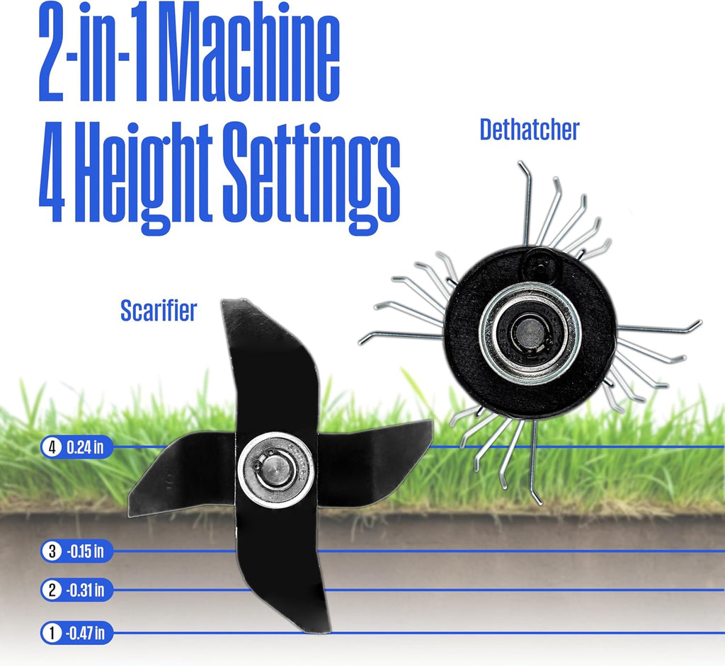 Westinghouse 13' 12-Amp 2-in-1 Electric Dethatcher and Scarifier with Collection Bag