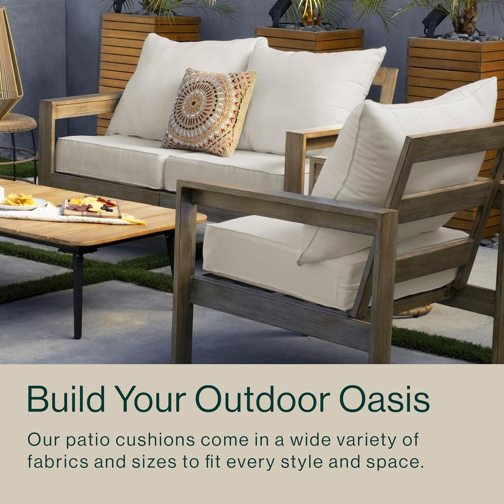 Honeycomb Outdoor Heritage Deep Seat, 24 x 23, Cabana Stripe Green & Cream Chair Cushion with Removable Cover, for Patio Furniture