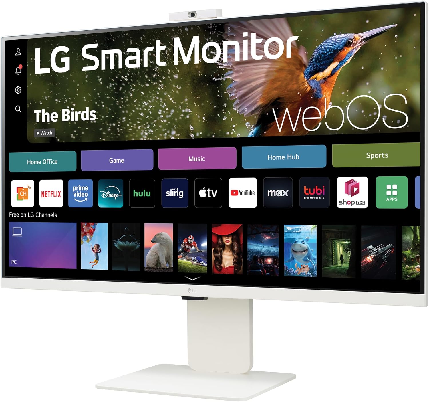LG 32SR85U-W Smart Monitor 32-inch 4K UHD (3840x2160), IPS Display, webOS 23, USB Type-C 90W PD, Built-in FHD Webcam & Speaker, HDR 10, AirPlay 2, Screen Share, Bluetooth, White