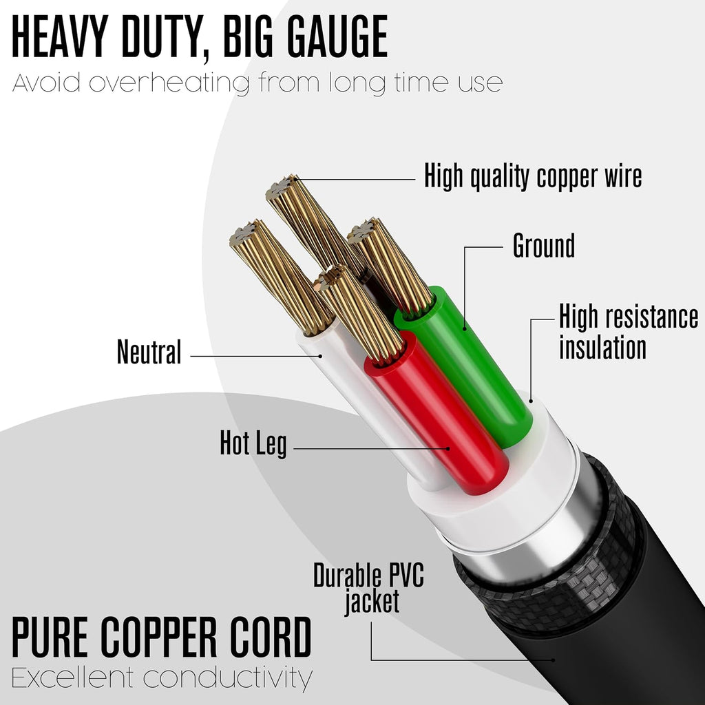 Houseables 50 Amp RV Extension Cord, 50 Amp Generator Cord, RV Cable, 50amp Generator Cable, 50a Shore Power, Twist & Lock, for Camper, 4 Prong, SS2-50R to 14-50P, STW, 125/250v, UL Listed, 50 Feet