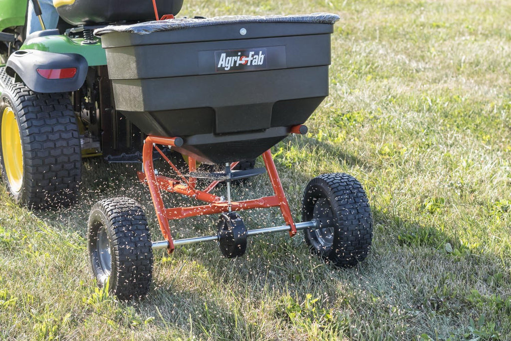Agri-Fab 45-0329 185 lb. Tow-Behind ATV/UTV Broadcast Lawn Spreader for Seed,Fertilizer,Salt,Ice Melt; Easy to use Flow Control