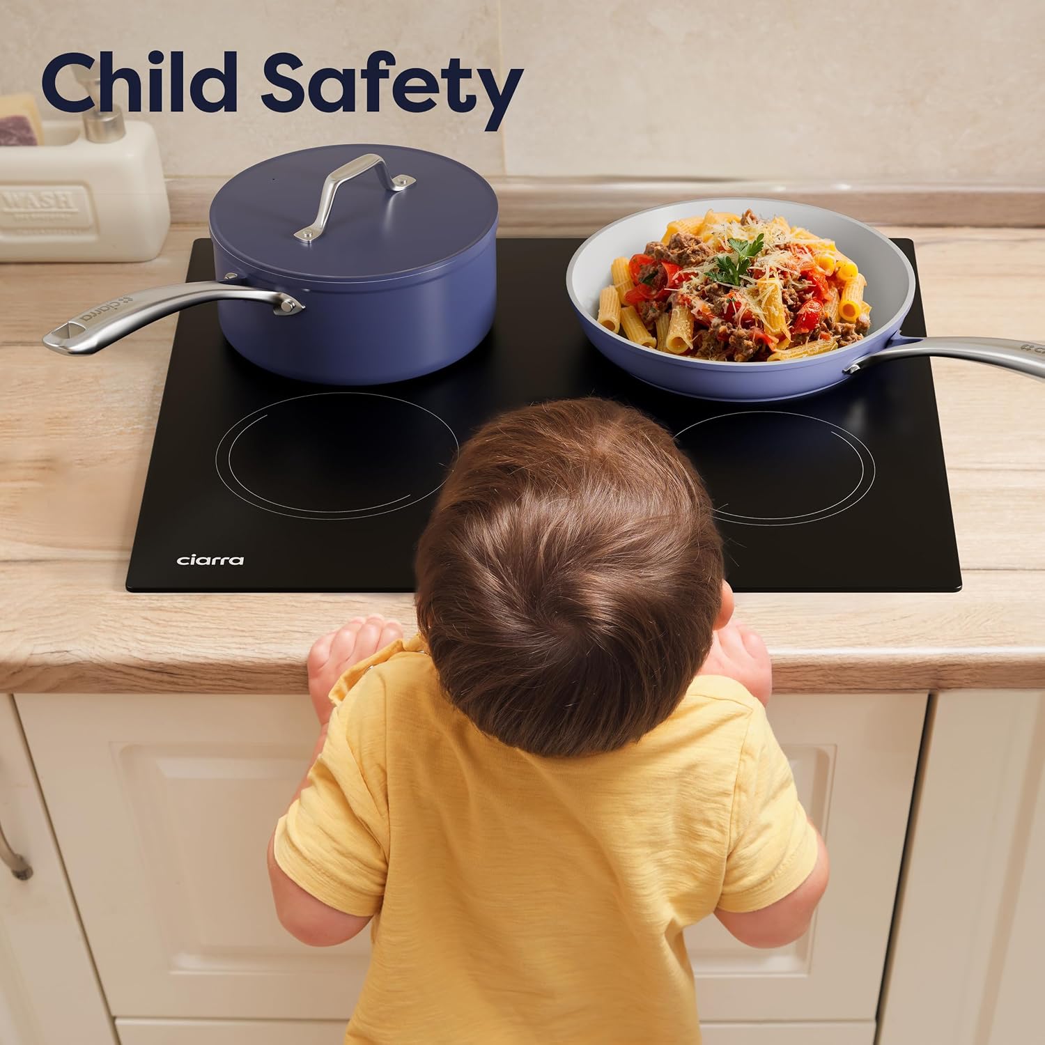 CDV 6000W Built-in Induction Cooktop 4 Burners, 24 Inch Electric Cooktop Touch Control Ceramic Glass Plate 9 Power Levels Fast Heating Child Safety Lock