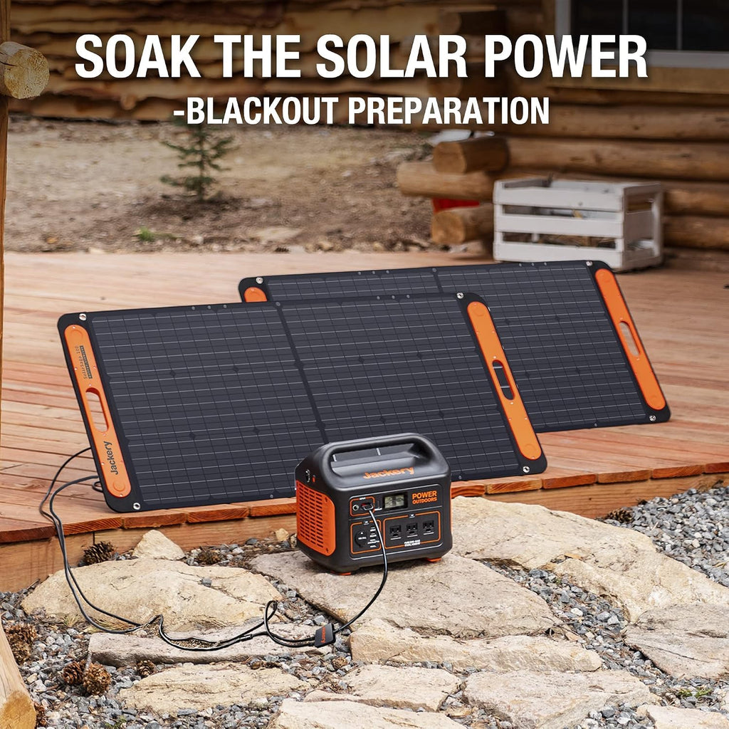 Jackery SolarSaga 100X Portable Solar Panel with USB Outputs for Phones for Explorer 240/300/500/1000/1500 Power Station (Renewed)