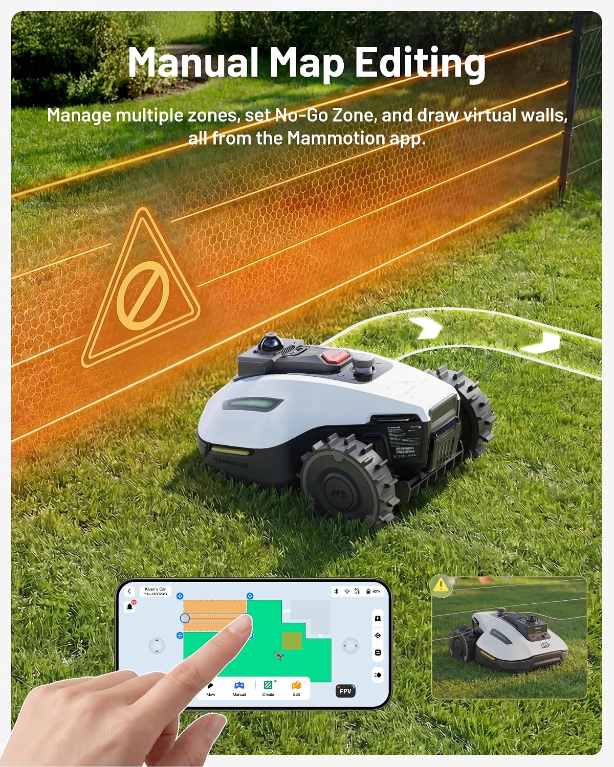 (2026 Upgrade) Mammotion YUKA mini 2 1000H Robotic Lawn Mower Reception 0.25 Acre, 360° LiDAR + AI Vision, 45% Slope, DropMow, Smart Battery Management,Cutting Heights 2.0'-3.5'