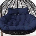 2 Seater Egg Chair Swing Cushion Outdoor,Double Egg Chair Cushion Replacement,Waterproof Detachable Hanging Basket Chair Cushions,for Garden Balcony(A)