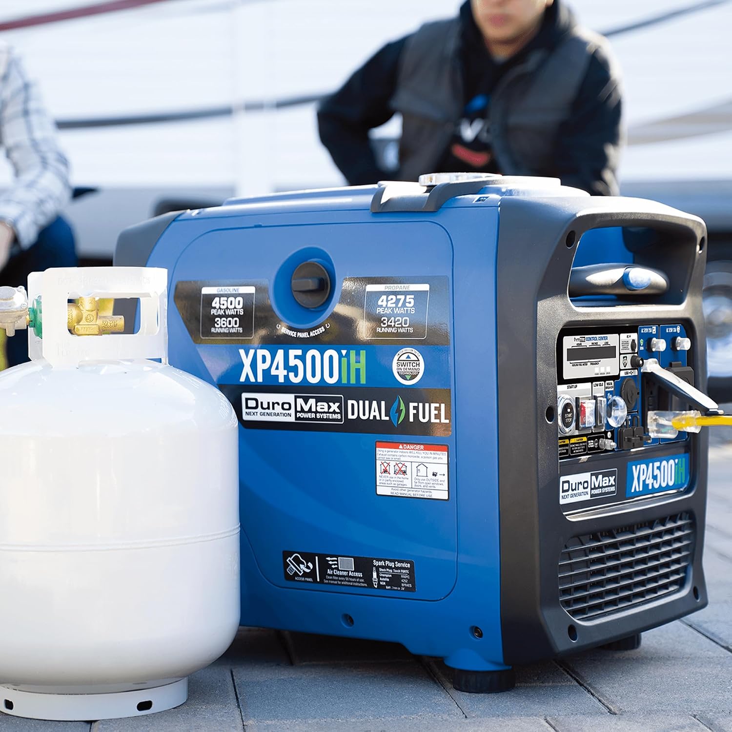 DuroMax XP4500iH 4,500-Watt Dual Fuel Portable Digital Inverter Generator - Gas & Propane, Remote Electric Start, RV & Emergency Ready