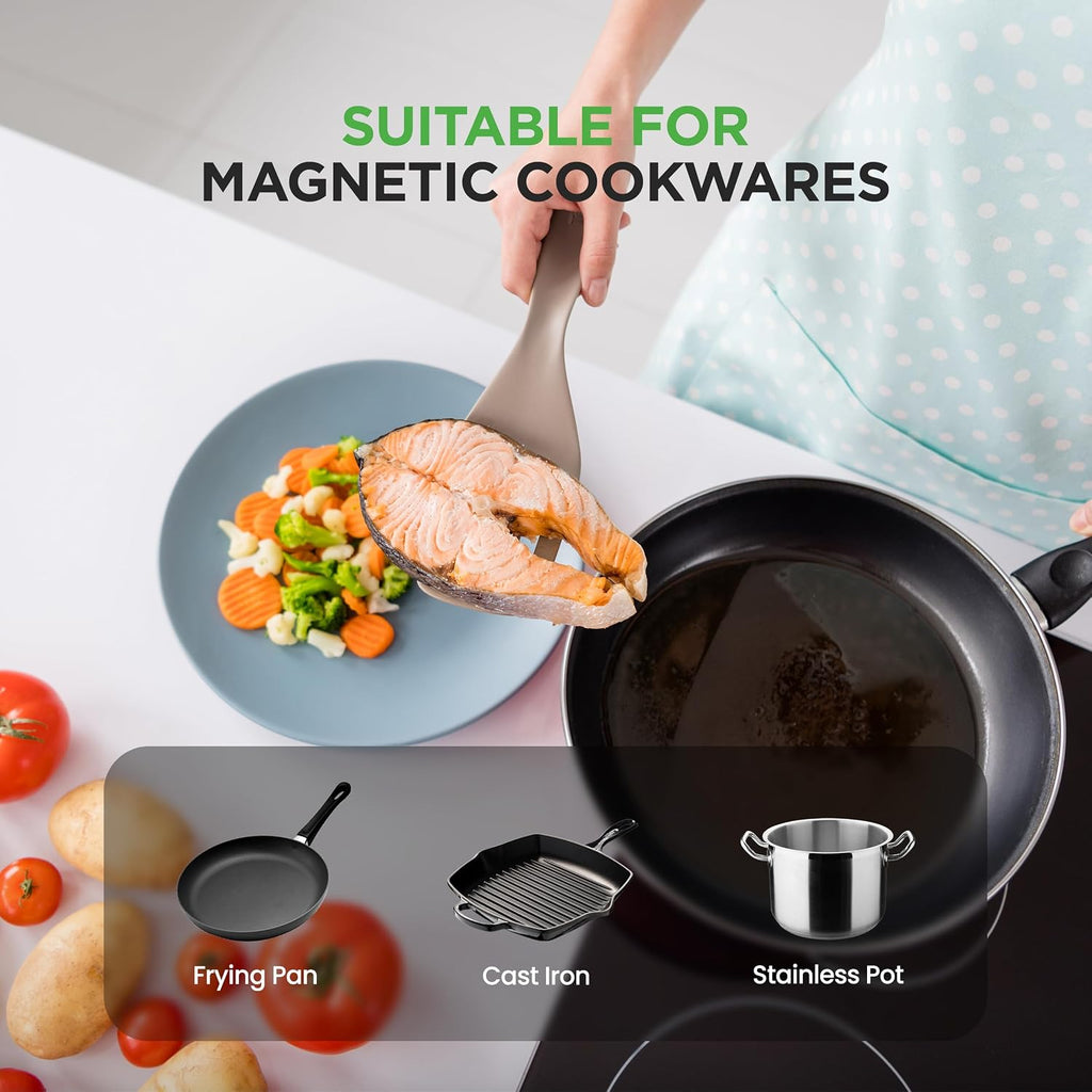NutriChef Dual Induction Cooktop - 2 Glass Countertop Burner Zones, Adjustable Temperature Settings, 1800W Electric Cooker, Digital Touch Sensors, Portable Induction Hot Plate