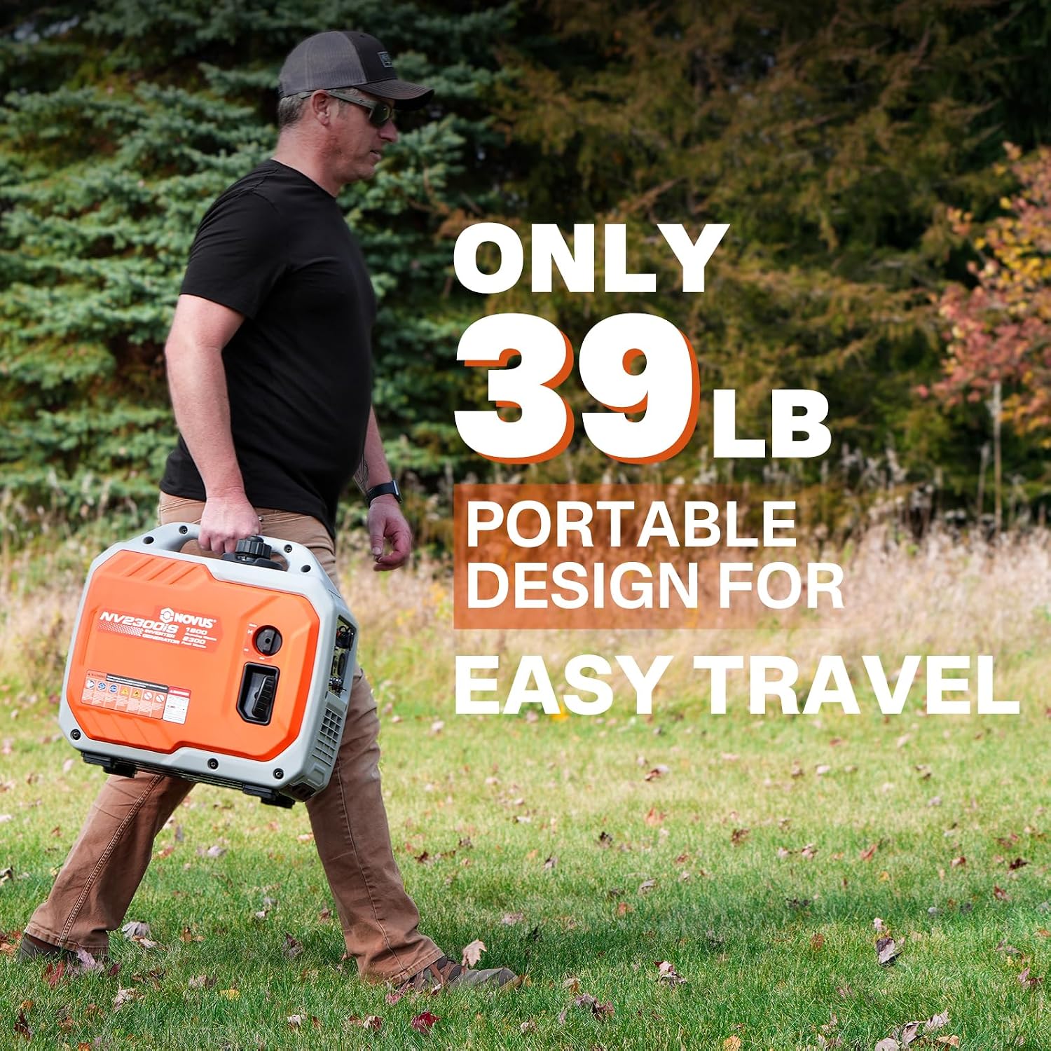 NOVUS 2300 Watts Portable Inverter Generator, Super Quiet Gas Generator, Stable Small Generators for Camping, Home and RV with Easy Start, Overload Protection, Clean Output, Co Sensor, Parallel Ready