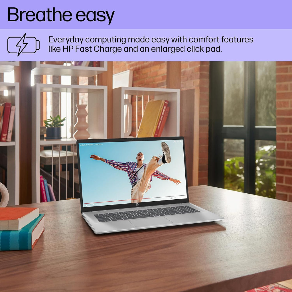 HP 17.3' Touch | Touchscreen Laptop with Office 365 for The Web, AMD Ryzen 5 7430U (6 Cores, 12 Threads, Upto 4.3GHz, Beats Core i7-1355U), 16GB RAM, 512GB SSD Storage, 10 Key Number Pad, No Mouse