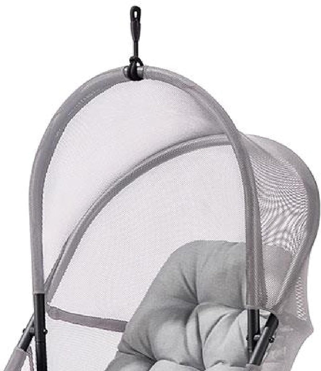 Bery Patio Hanging Swing Chair-Cushioned Light Gray Mesh