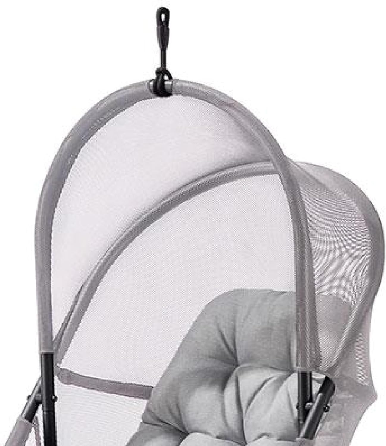 Bery Patio Hanging Swing Chair-Cushioned Light Gray Mesh
