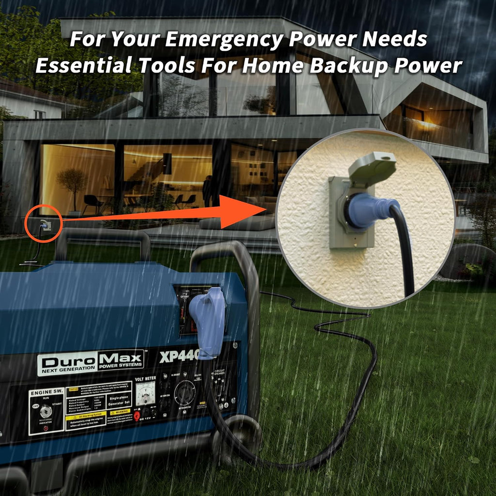 PlugSaf 50 Amp Generator Cord, 50FT 50 Amp RV Extension Cord with Twist Lock, Generator Cable 50A 4 Prong Blue, NEMA 14-50P/SS2-50R Heavy Duty STW Wire for RV Camper & House
