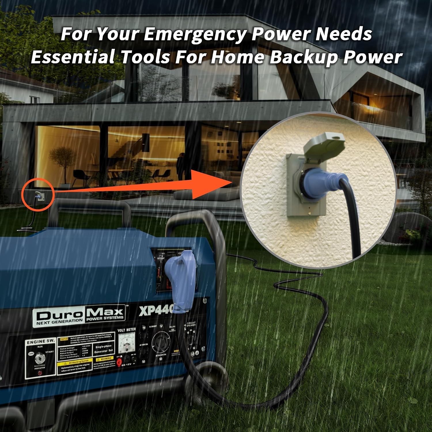 PlugSaf 40 Amp Generator Cord, 100FT 40 Amp RV Extension Cord with Twist Lock, Generator Cable 40A 4 Prong Blue, NEMA 14-50P/SS2-50R Heavy Duty STW Wire for RV Camper & House