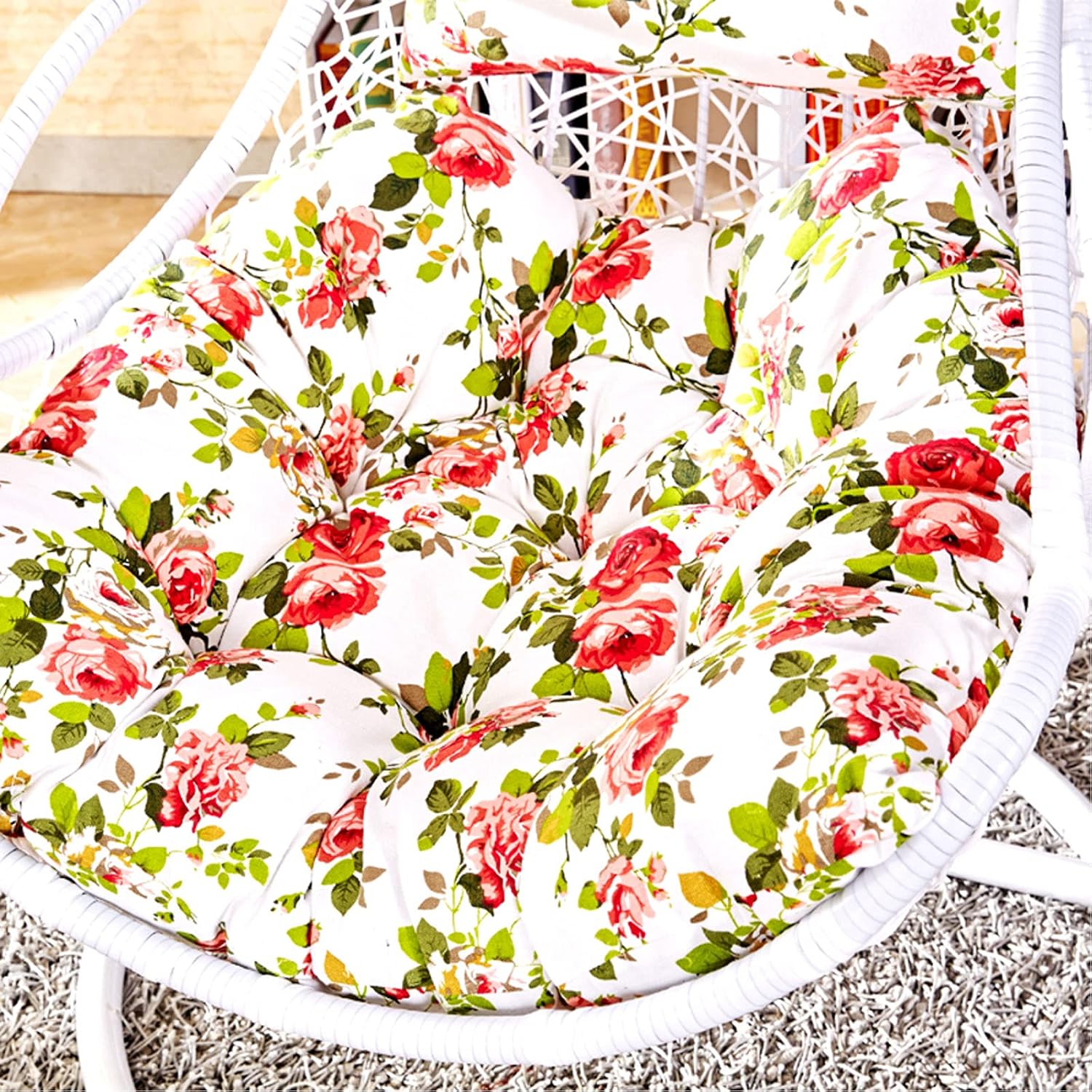 Diumy Hammock Chair Cushions,Swing Hanging Basket Seat Cushion,Thicken Skin-Friendly Back Pain Relief Rocking Chair Pads for Garden Outdoor Indoor-D with Cushion