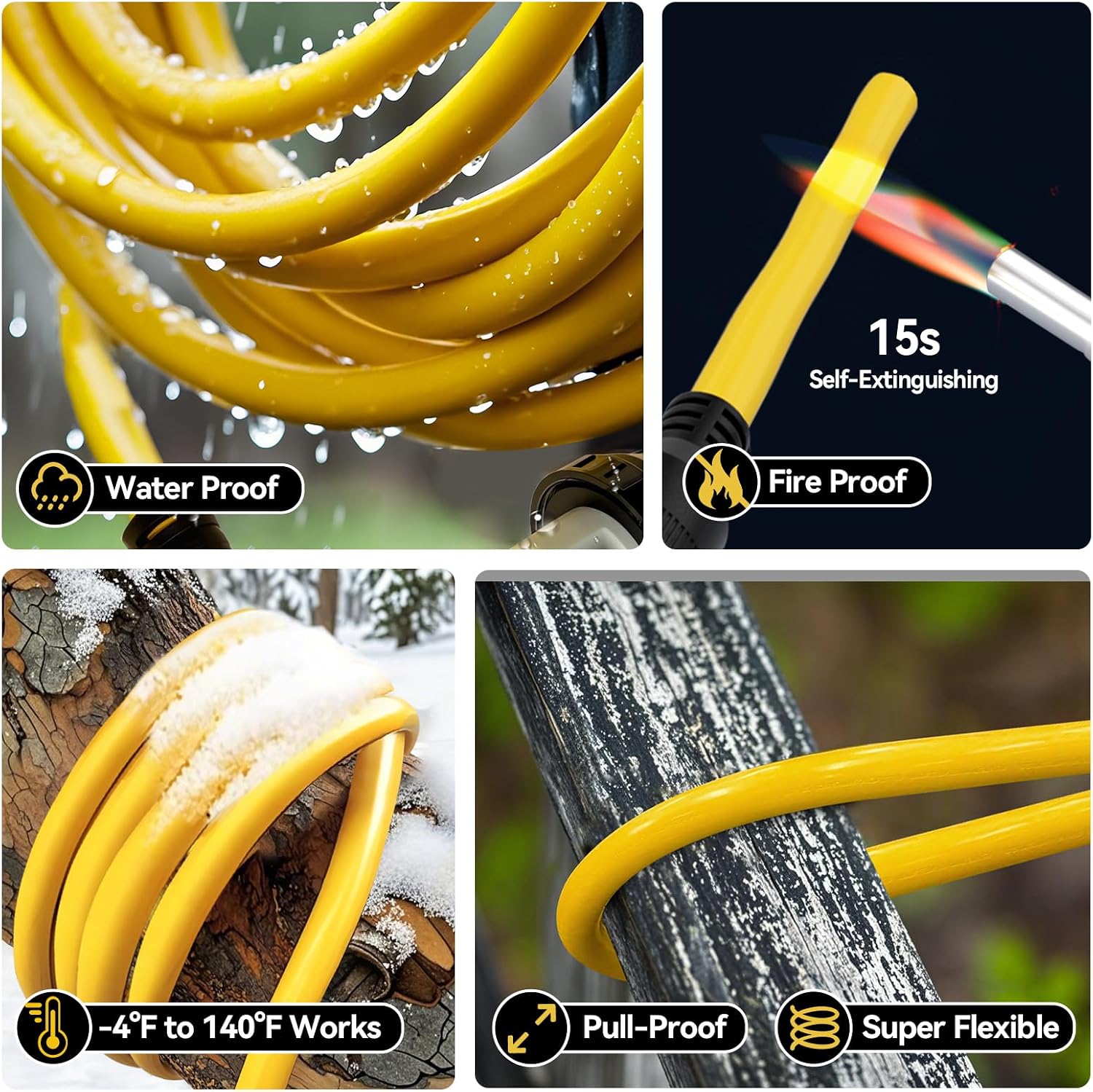 ELEGRP 50 Amp RV/Generator Extension Cord, 50FT NEMA 14-50P to SS2-50R Twist Lock, 6/3+8/1 Gauge STW, Heavy Duty 50A RV Power Cord for Camper/Generator/House, UL Standard Compliant, 3-Year Support