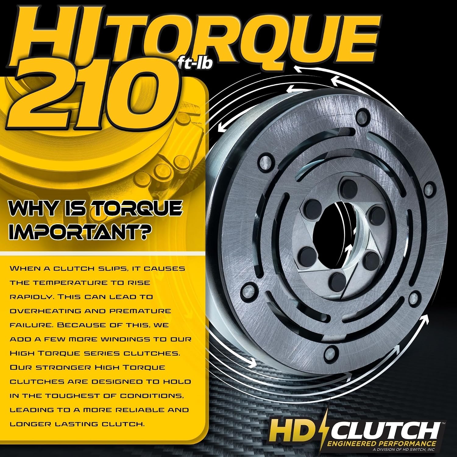HiTorque 210ftlb BIGBearing Billet Pulley Clutch Replaces 5218-368 5104572 OEM Upgrade for Ferris Warner Electric Lawn Mower Blade PTO 5218368