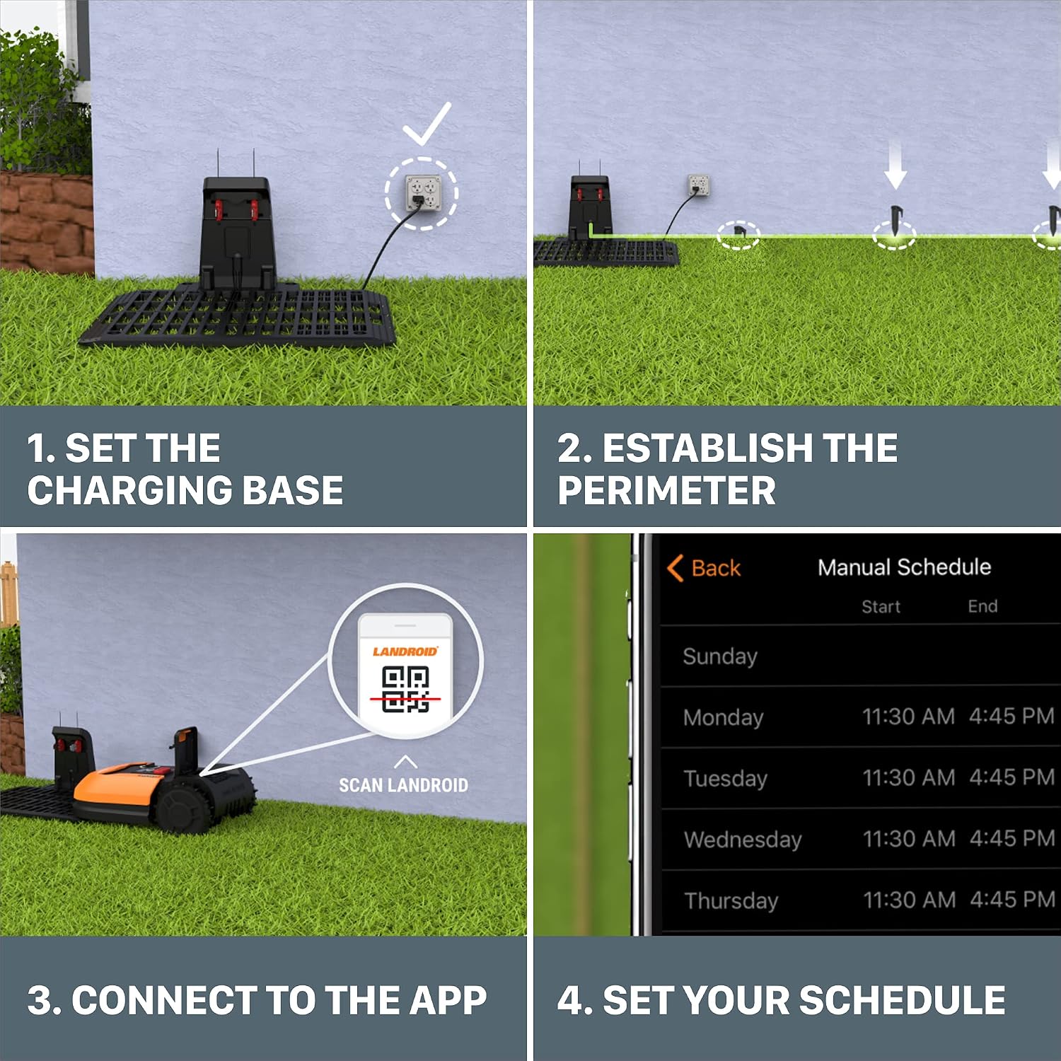 Worx Landroid L 20V 5.0Ah Robotic Lawn Mower 1/2 Acre / 21,780 Sq Ft. Power Share - WR155 (Battery & Charger Included)