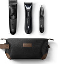 MANSCAPED® Body, Beard & Face Bundle 5.0 - The Lawn Mower® 5.0 Ultra Groin & Body Hair Groomer, The Beard Hedger® Premium Trimmer, Weed Whacker® 2.0 Nose & Ear Hair Razor, The Shed Toiletry Bag