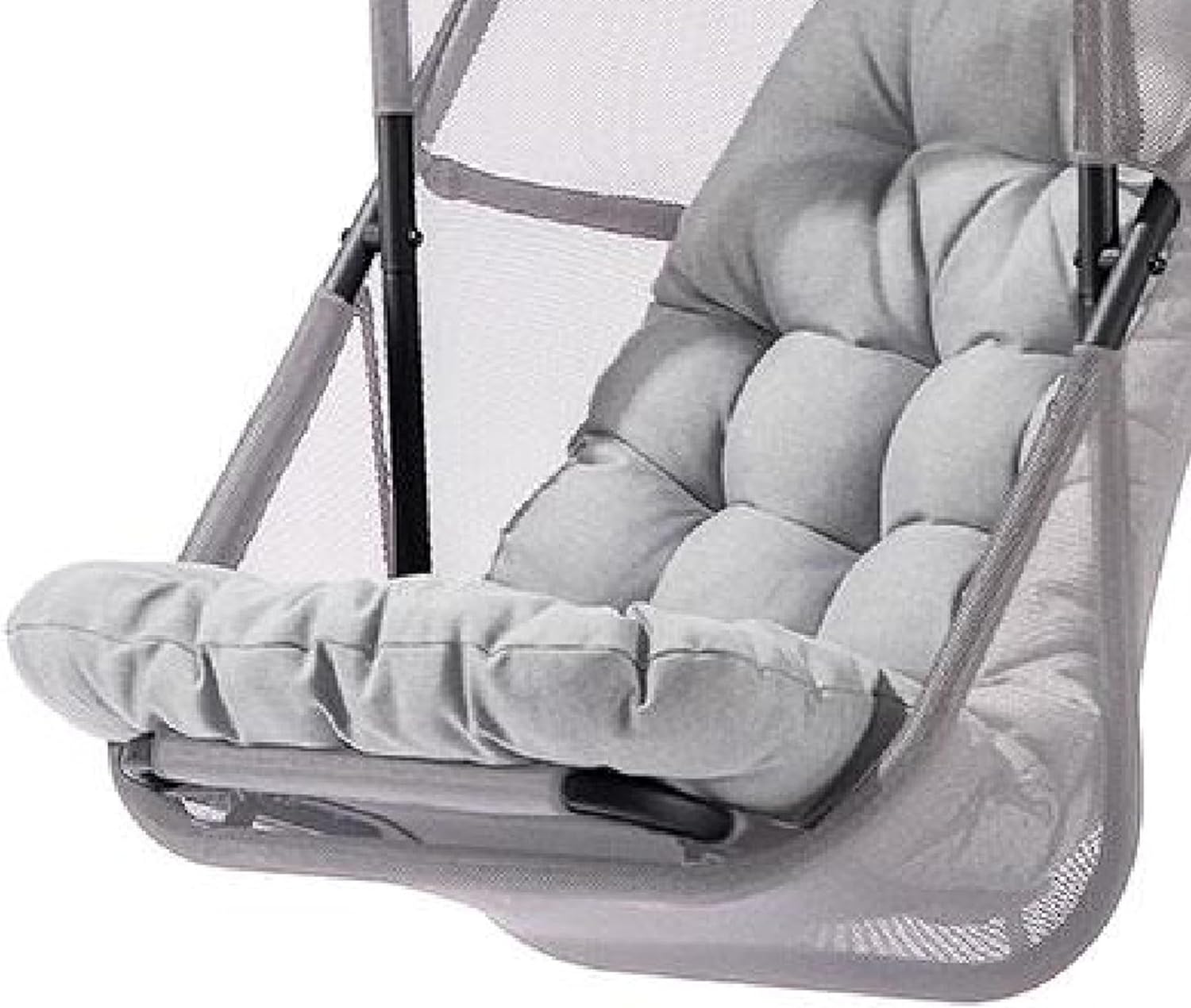 Bery Patio Hanging Swing Chair-Cushioned Light Gray Mesh