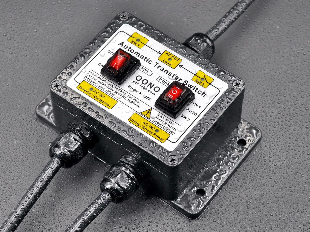 Manual and Automatic Transfer Switch, AC120V 15A ATS Auto Transfer Switch (Core Wires Connects)