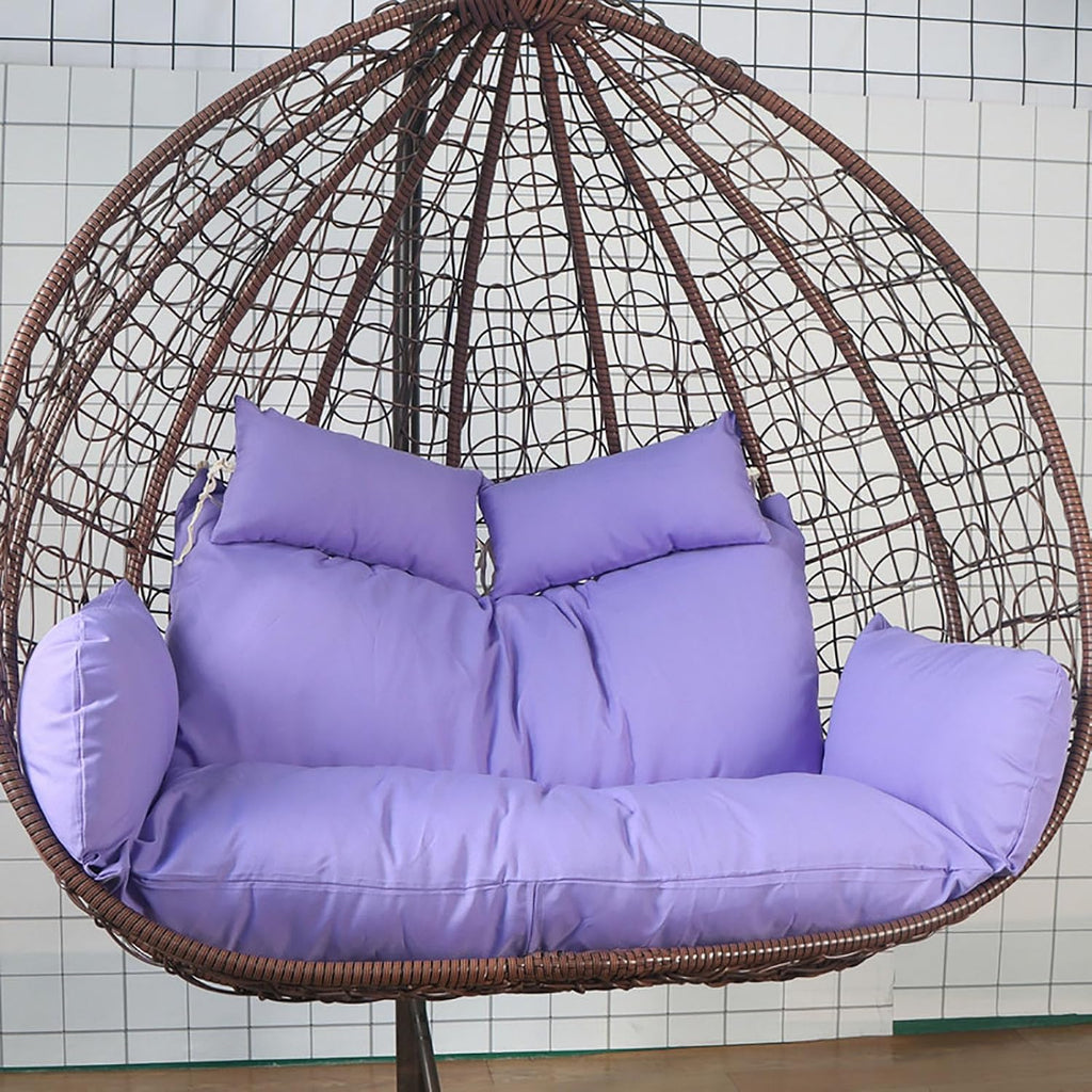 GARCAN Hammock Swing Chair Cushion, Replacement Pad, Double Egg Chair Cushion for Luxury Outdoor Patio Wicker Loveseat Hanging Chairs, 2 Persons, Backyard Balcony, E