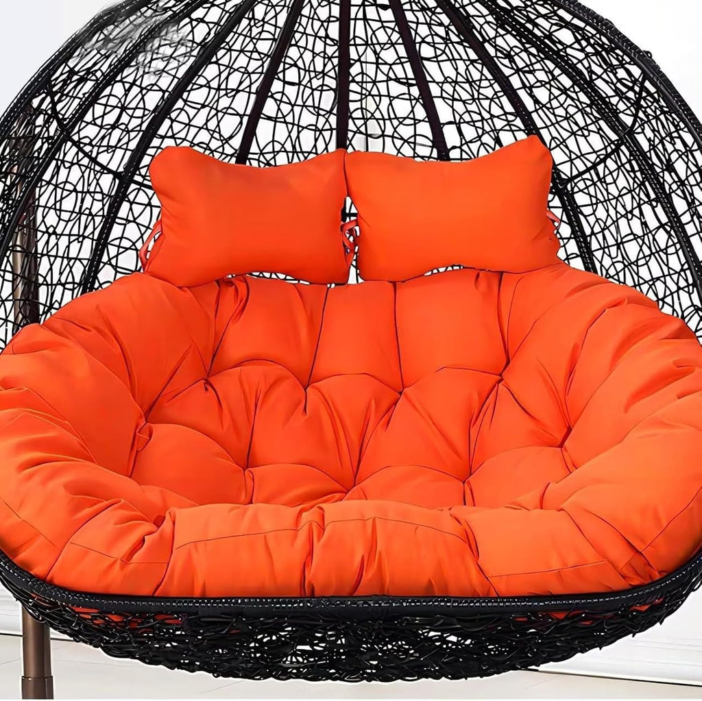 2 Seater Egg Chair Swing Cushion Outdoor,Double Egg Chair Cushion Replacement,Waterproof Detachable Hanging Basket Chair Cushions,for Garden Balcony(F)