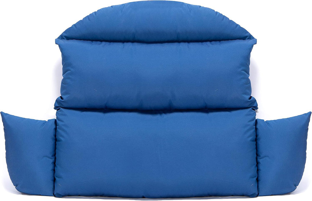 LeisureMod 2 Person Hanging Egg Chair Cushion - Blue, Soft Cotton Filling, Quick-Drying & Weather-Resistant, Machine Washable