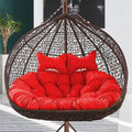 Double Swing Chair Cushion Replacement, Large Egg Chair Cushion with Adjustable Pillow for Indoor Outdoor Garden Balcony Rocking Hanging Basket Rattan Chair Rest Seat Pad(B)