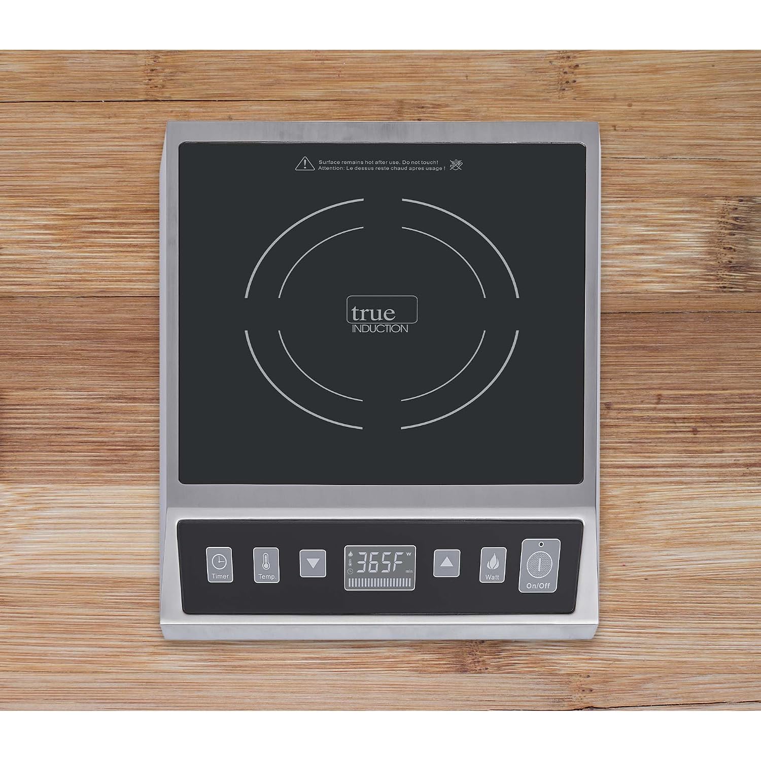 TI-1SSC Commercial 12 inch Portable Single Burner Induction Glass-Ceramic Cooktop, 1750W, UL197 Certified