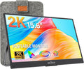InnoView 2K Portable Monitor 15.6' QHD 100% sRGB, Built-in 180° Adjustable Stand Travel Monitor USB C Standard HDMI Ultra-Slim Portable Monitor for Laptop MacBook Phone PS Xbox Switch