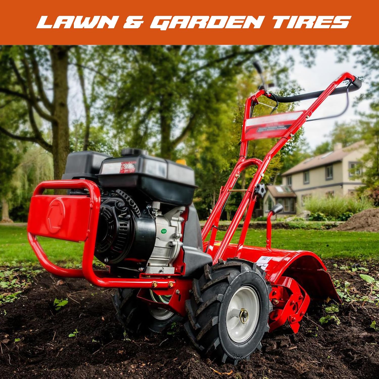 HALBERD Set of 2 24x12.00-12 Lawn Mower Tires 4PR Super Lug Tractor Tires Great Traction for Garden Tractors Riding Mower Excavators