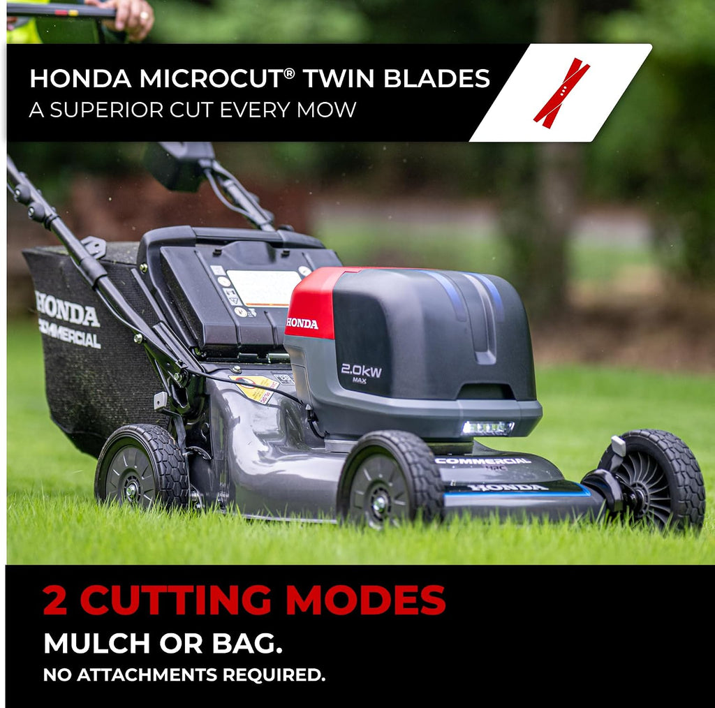 Honda HRC-BE 21-Inch Walk Behind 12 AH Battery Powered Lawn Mower with 2 Battery Bays, Variable Speed Self Propelled Lawn Mower with 2.5 Bushel Capacity, Easy-Off Grass Bag (HRX217YXBEXA6)